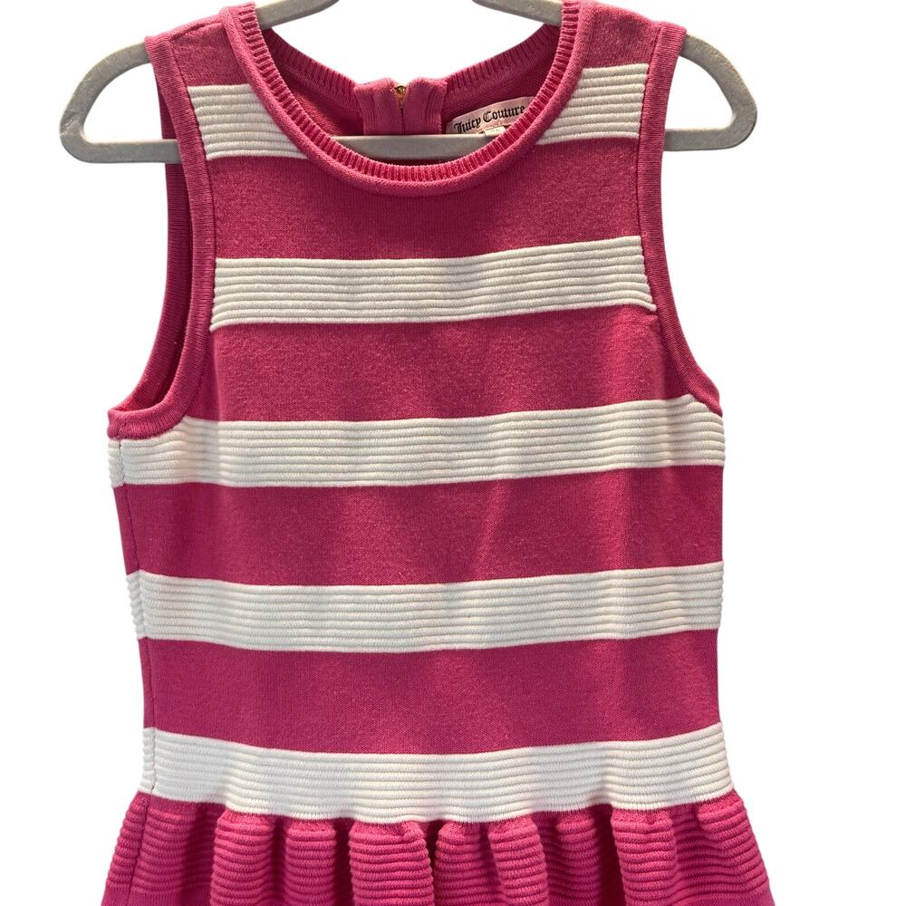 Juicy Couture Bright Pink and White Striped Drop Waist Dress Girls XL - Picture 3 of 8
